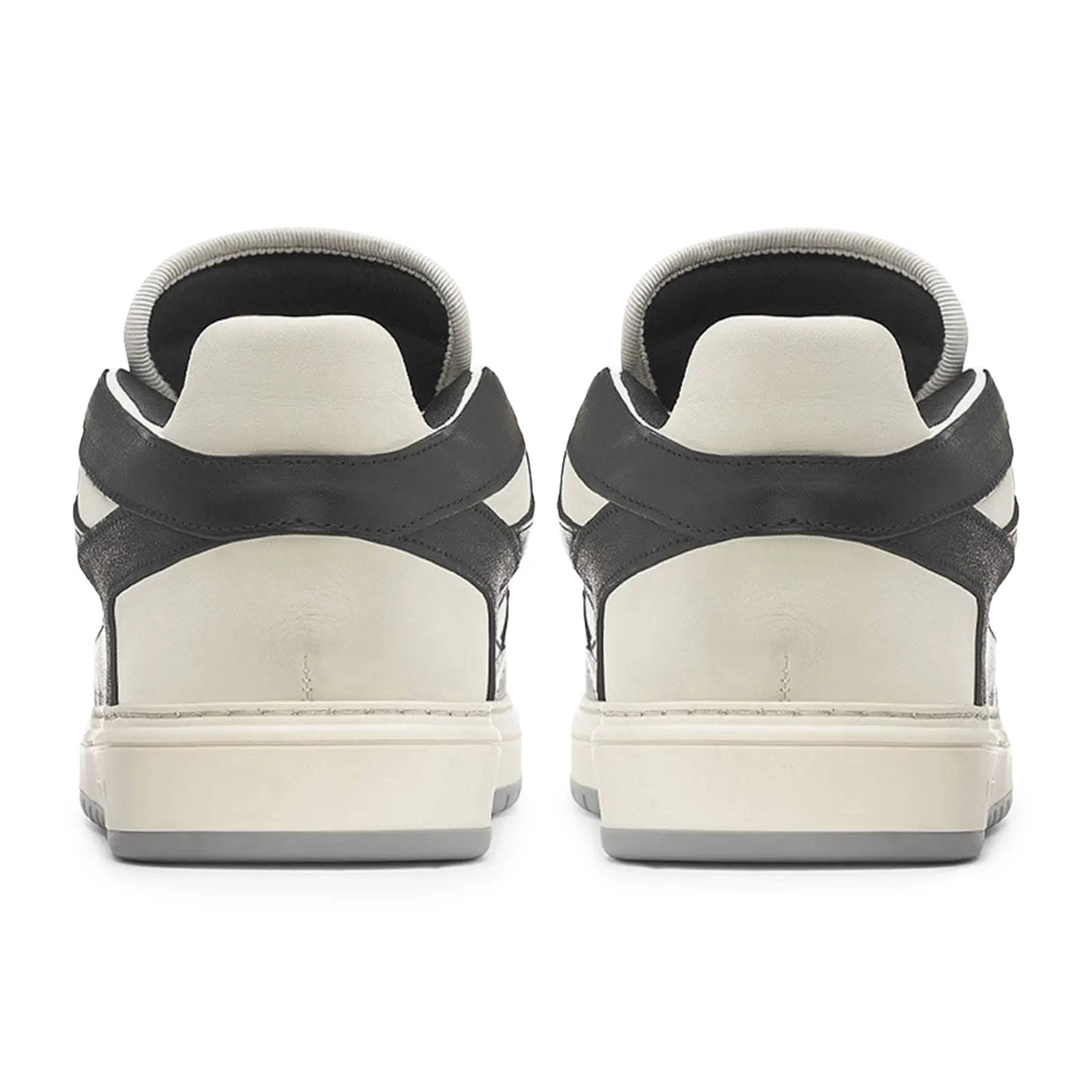 Back view of Represent Reptor Low Black Vintage White Trainers M12043-037